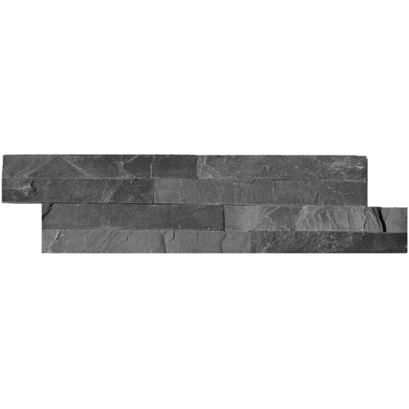 Roma Splitface Black Slate 10cm x 36cm Mosaic Tile - Black Slate