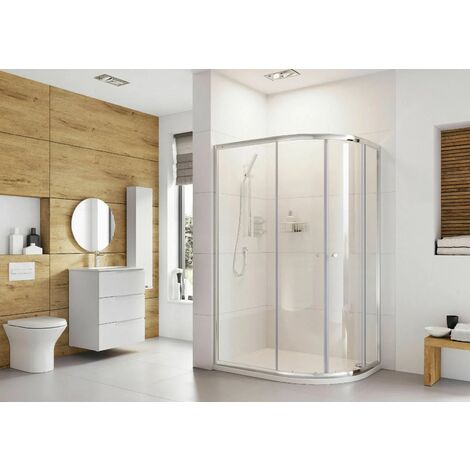 Roman Haven 6 Offset Quadrant Shower Cubicle Enclosure 2 Door, 800-1000