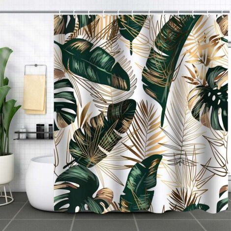 Romantischer abstrakter Duschvorhang im Bohème-Stil, wasserdicht, Polyester, 180 x 180 cm (71 x 71 Zoll)