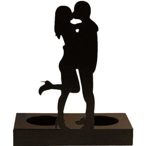 Romantischer Kerzenhalter aus Eisen für Paare – Kerzenfigur als Geschenk zum Hochzeitstag