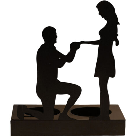 Romantischer Kerzenhalter aus Eisen für Paare – Kerzenfigur als Geschenk zum Hochzeitstag