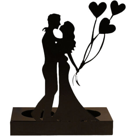 Romantischer Kerzenhalter aus Eisen für Paare – Kerzenfigur als Geschenk zum Hochzeitstag
