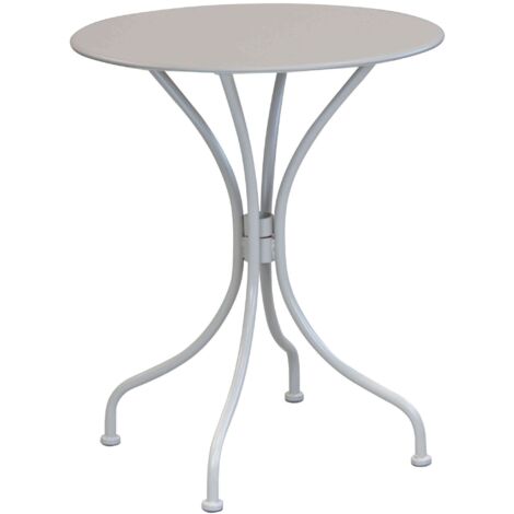 ROMANUS - set tavolo in alluminio e teak cm Ø 60 x 71h con 2 poltrone Romanus