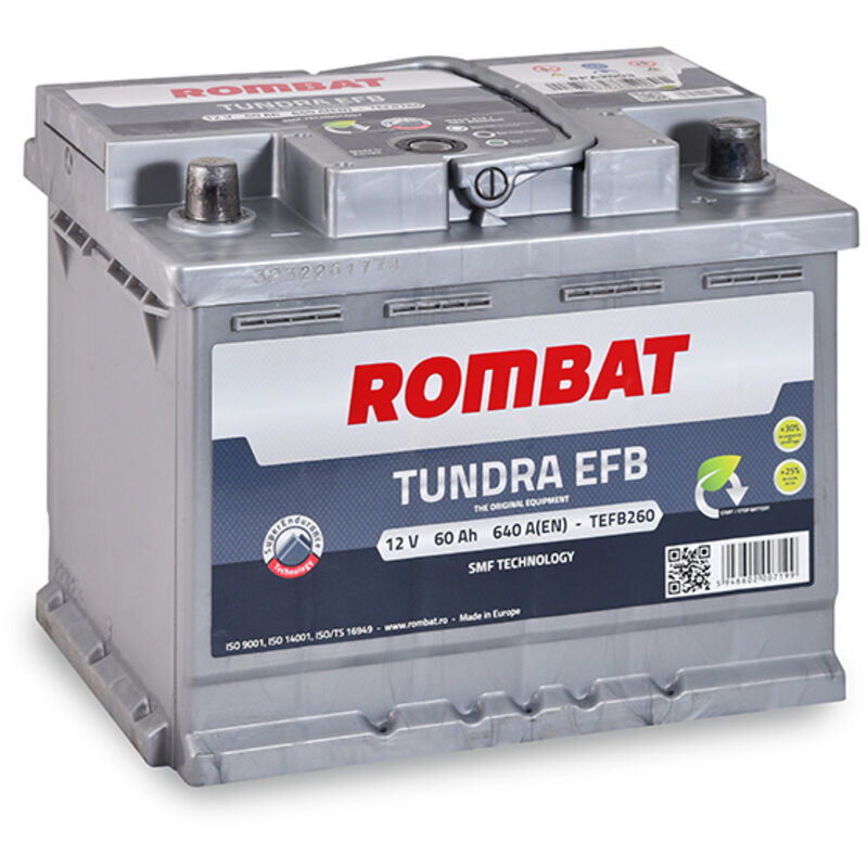 Rombat - Batterie voiture Tundra efb TEFB260 12V 60Ah 640A