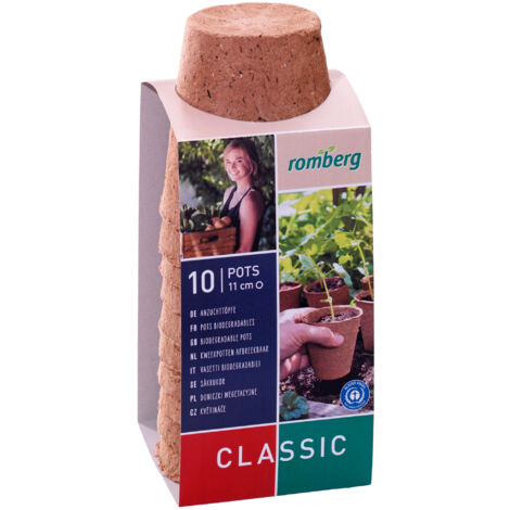 Romberg Anzuchttöpfe Classic rund ø 11 cm (10 Stück, biologisch abbaubar)
