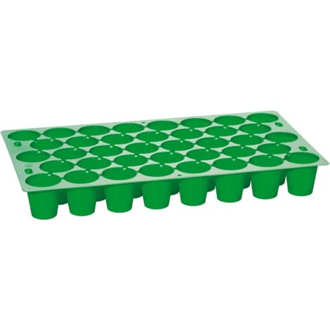 Romberg Multitopf Platte (38 Pflanztöpfe mit Bodenlöcher, Anzuchtplatte grün)