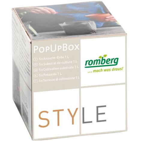 Romberg STYLE Popup-Box Anzucht-Erde komprimiert 5x 1l