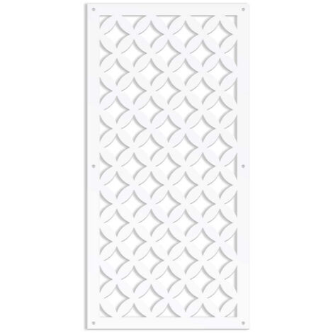 ROMBI - Panneau ajouré en PVC - Brise-soleil - Couleur : blanc - Dimension : 73x148 cm