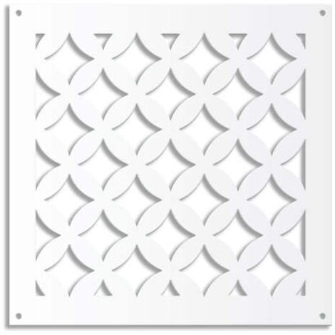 ROMBI - Pannello in PVC traforato - Parasole - Colore: bianco - Misura: 48x48 cm