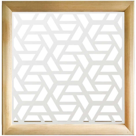 ROMBO - Modules décoratifs en bois et PVC - Couleur : blanc - Dimension : 48x48 cm