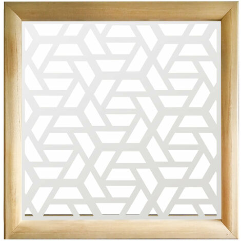 ROMBO - Moduli Decorativi in Legno e PVC - Misura: 48x48 cm - Colore: bianco