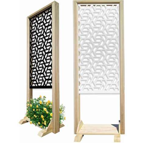 ROMBO - Separè - Paravento modulabile - 70x190cm - in Legno e PVC Nero
