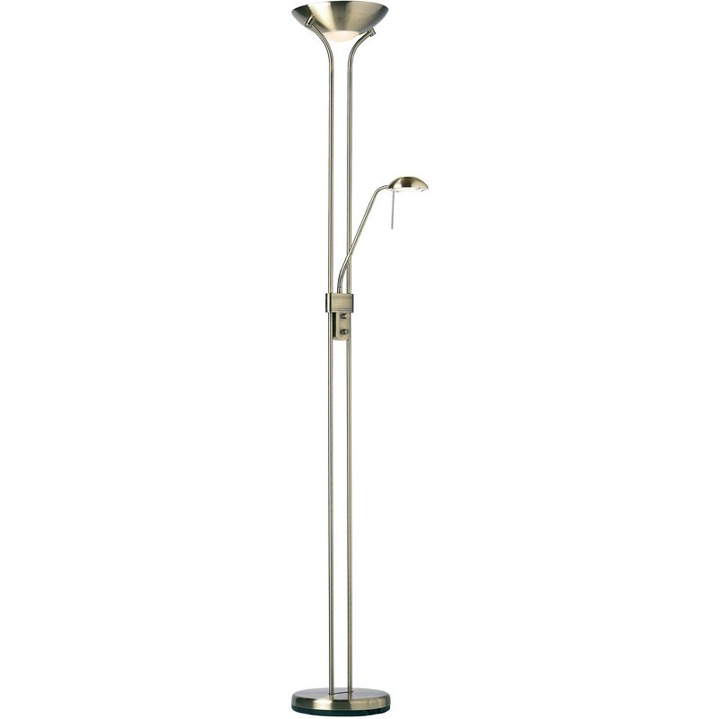 Endon Rome - Mother and Child Floor Lamp Antique Brass, Opal Glass, G9