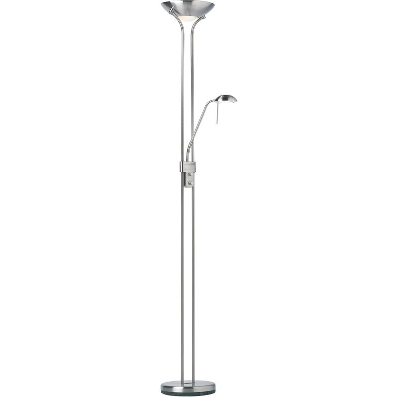 Endon Rome - Mother and Child Floor Lamp Satin Chrome, Opal Glass, G9