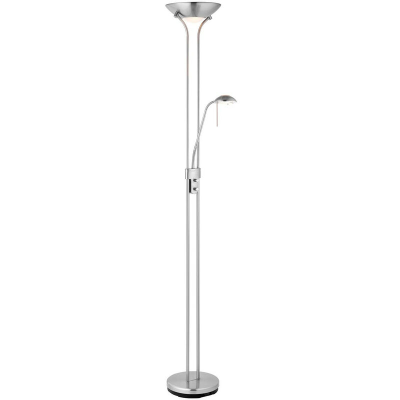 Rome - Mother and Child Floor Lamp Satin Chrome, Opal Glass, G9 - Endon