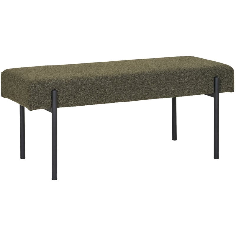 Lisa Design - Romeo - banc - tissu bouclette - 100 cm - vert kaki