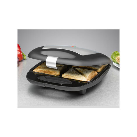 Rommelsbacher ST 1410 sandwichera 1400 W Negro, Plata