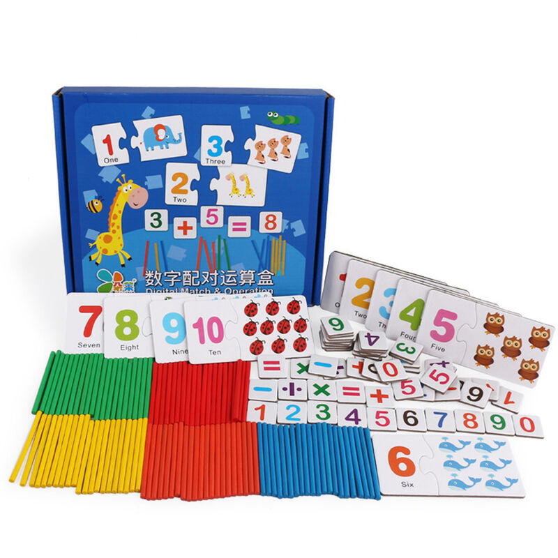 

Rompecabezas a juego de numeros de madera, varilla aritmetica para contar, herramienta educativa Montessori para ninos y ninas a partir de 3