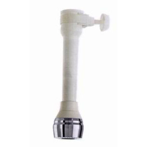 Rompigetto con cannuccia bianca aeratore cromato 15cm c/fascetta a vite