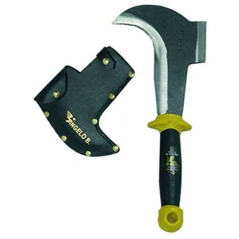 RONCOLA CAMPING AUS GESCHMIEDETEM STAHL, PVC-GRIFF UND LEDERGEHÄUSE