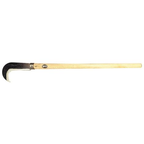 Roncola 'Sardegna' in acciaio temprato – Lama cm 22 – Manico in legno lungo cm 80 – Per taglio legno duro – Angelo B.