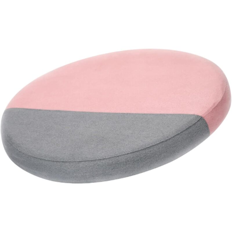Aougo - Rond Coussin Siège, Rond Coussin de Chaise, Coussins Chaise épais Moelleux , Détachable, 33 x 33cm, Gris + Rose, pour Chaise de Jardin,