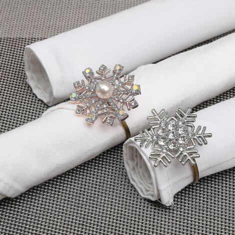 Rond de serviette Couronne de Noël Sapin de Noël Flocon de neige - c1876-8 (4,7 x 4 cm, 14,7 g) 1