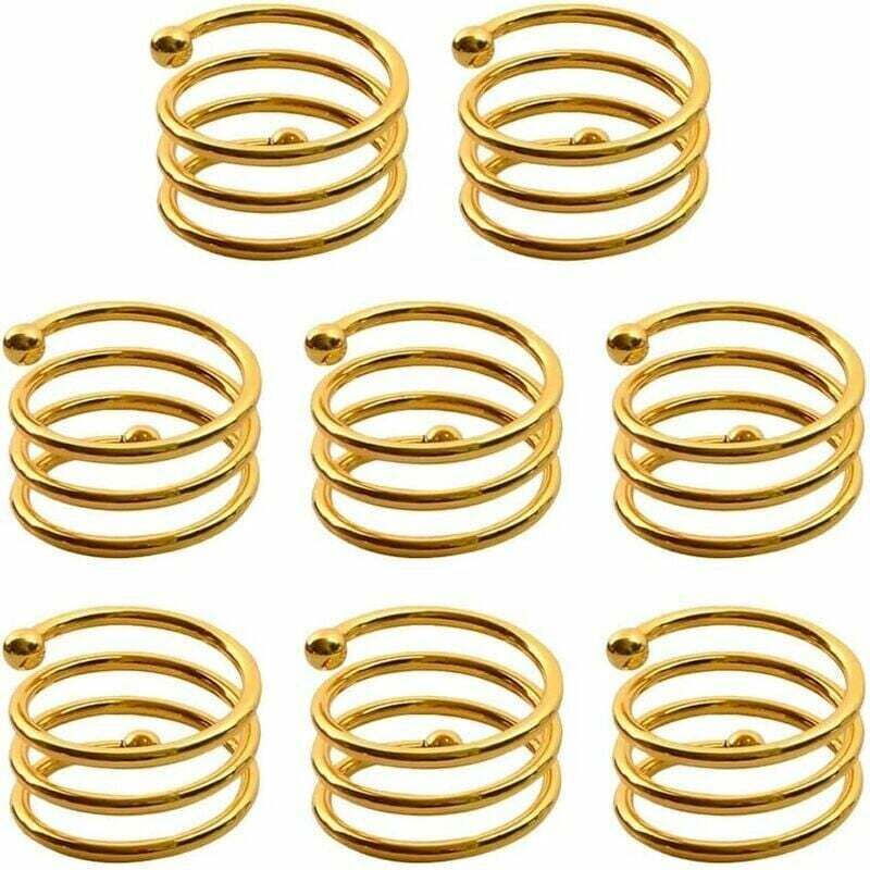 -Rond de Serviette or 8 Pièces Rond de Serviette de Table Porte Serviette de Table Ronds et Porte-Serviettes Paper Napkin Rings Rond Serviette