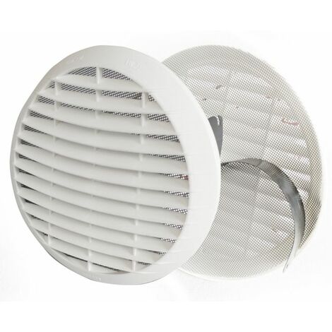 Grille de ventilation en PVC blanc réglable 125x160