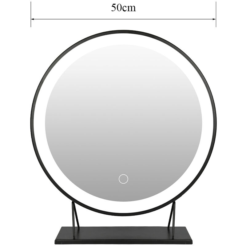 Rond Miroir à cosmétique 5050cm miroir à maquillage lumineux Gradable en trois couleurs