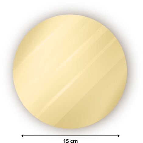 Rond verre acrylique miroir or 3 mm - Diamètre 15 cm (150 mm) - Disque verre synthétique - Miroir or rond - Plexiglass