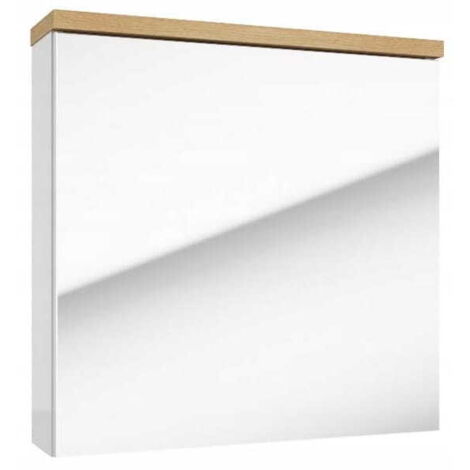 Ronda weiß glänzender Wandspiegelschrank für Badezimmer 60x50 cm