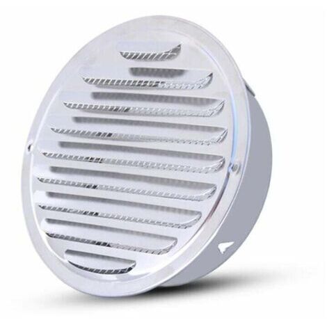 Ronde Grille D’Aération,Acier Inoxydable Grille D'Aération Trou,Ventilation Avec Filet, Rond Grille D'Aération De Tuyau D'Échappement，Convient pour une ouverture de 100 mm
