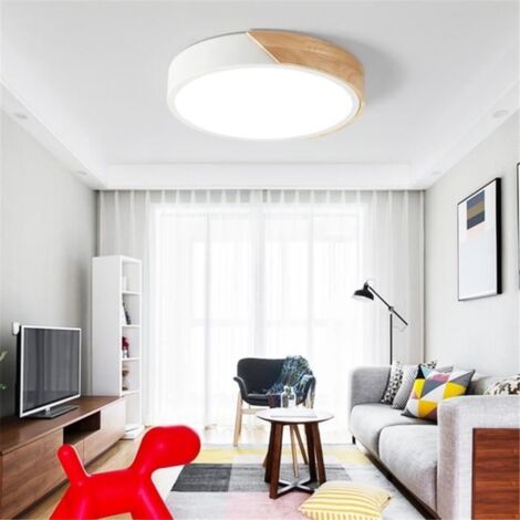 Ronde Plafonnier Lampe LED Moderne Macaron Couleur Simple Maison Chambre Enfant Restaurant Blanc