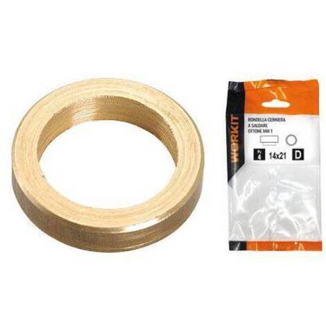 RONDELLA CERNIERA A SALDARE SELF WORKIT - OTTONE MM 14X21X1 CF=PZ 4 - 5 Confezioni