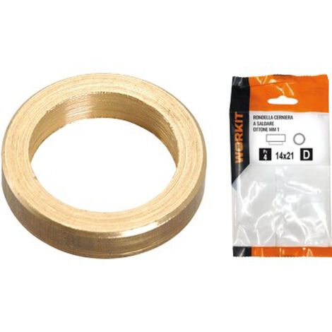 RONDELLA CERNIERA A SALDARE SELF WORKIT - OTTONE MM 14X21X3 CF=PZ 4- 5 confezioni