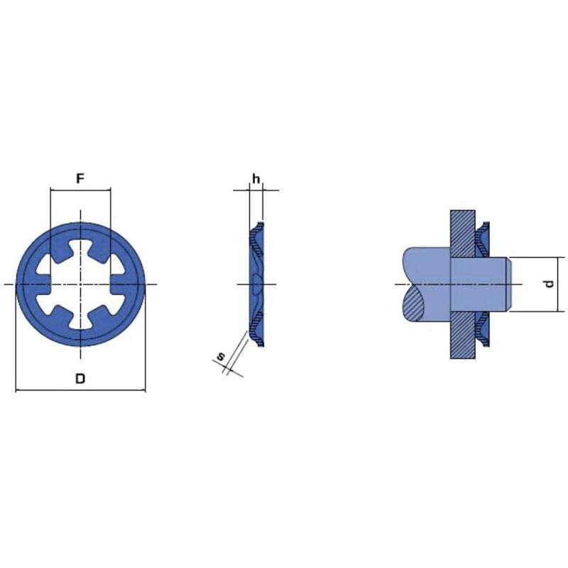 Reely - Rondella di bloccaggio Adatto per diametro dell'albero: 10 mm 20 pz.