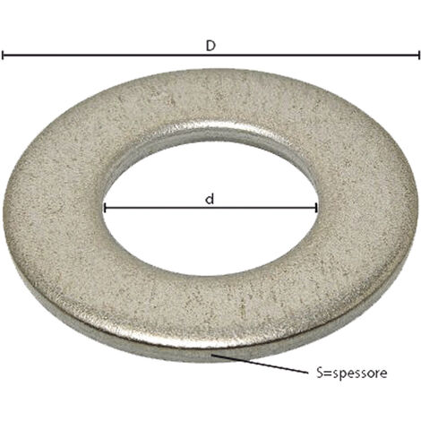 RONDELLA PIANA COMUNE M 8  - 1,8 x 16 x  8,6 mm - 10 centinaio