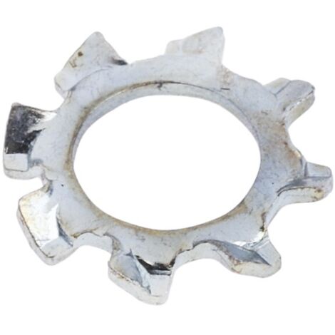 Rondelle grower à dents externes, pour vis M4, Acier Galvanisé brillant ( Prix pour Sachet de 250 )