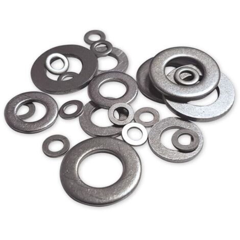 Rondelle piatte in acciaio inox A4 AISI 316, gamma da 5 a 16 mm - dettaglio: Ø 05 x 10