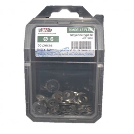 Rondelle plate large (L) NFE 25513 Inox A2 Coque de 10 pièces - 16 mm - BIVI