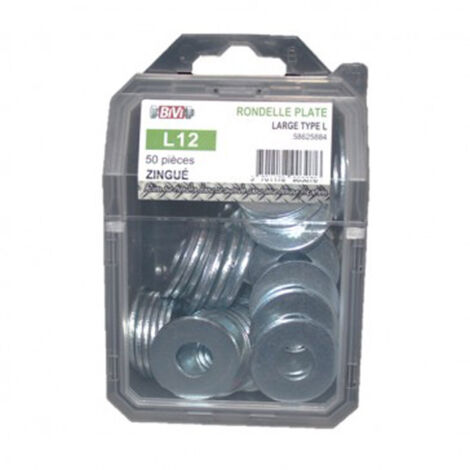 Rondelle plate large (L) NFE 25513 Zingué Coque de 100 pièces - 8 mm - BIVI