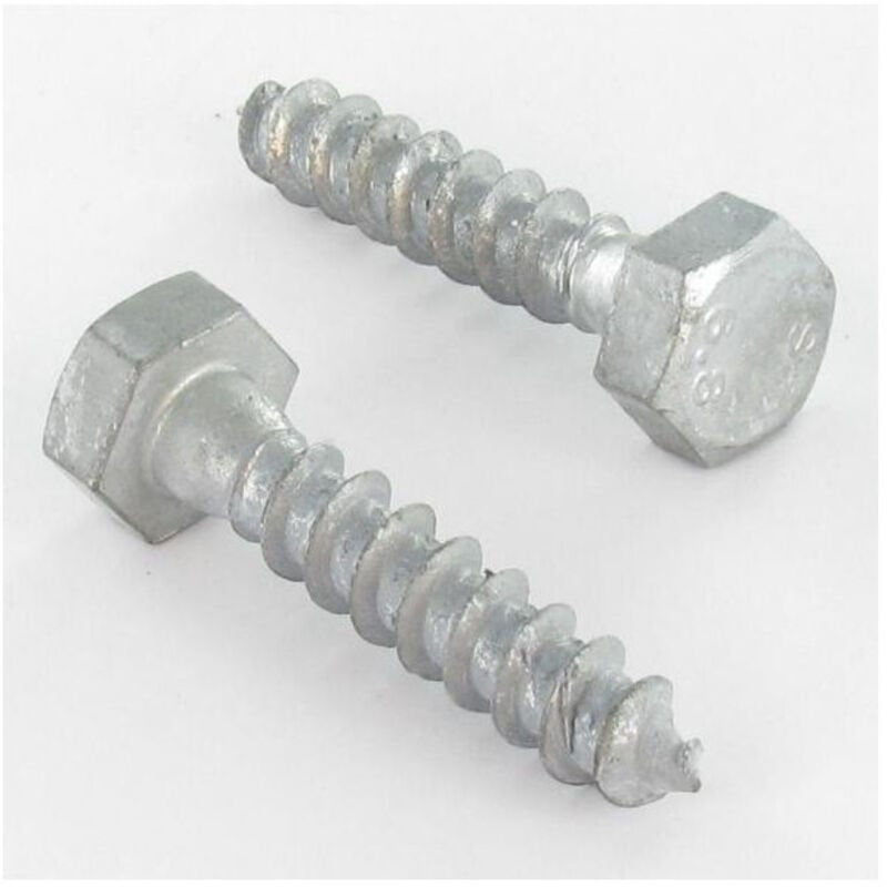 Tirefonds 8X60 Forte tenue à la corrosion Acier galvanisé à chaud-200 pièces