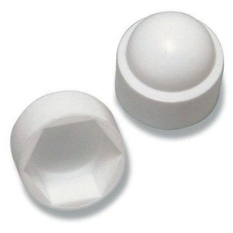 Cache écrou ou cache tête vis Tête hexagonale th M27 Nylon Blanc Sur plat 42-30 pièces