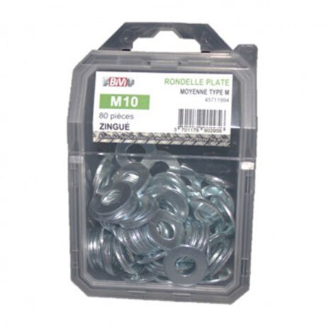 Rondelle plate moyenne (M) NFE 25513 Zingué Coque de 40 pièces - 12 mm - BIVI