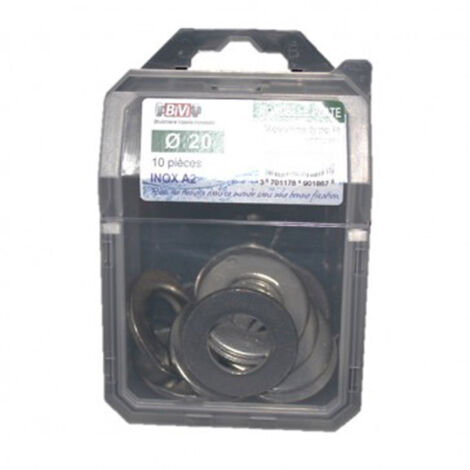 Rondelle plate moyenne (M) NFE 25514 Inox A2 Coque de 25 pièces - 10 mm - BIVI