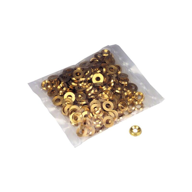 Sans Marque - Rondelles cuvettes embouties laiton poli pour vis Ø4mm diamètres extérieurs haut 9,5mm et bas 13mm sachet de 100 p