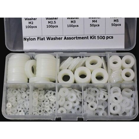 Rondelles en plastique, entretoises en nylon, M2, M2.5, M3, M4, M5, M6, M8, M10, rondelles pour la mécanique, lot de 500