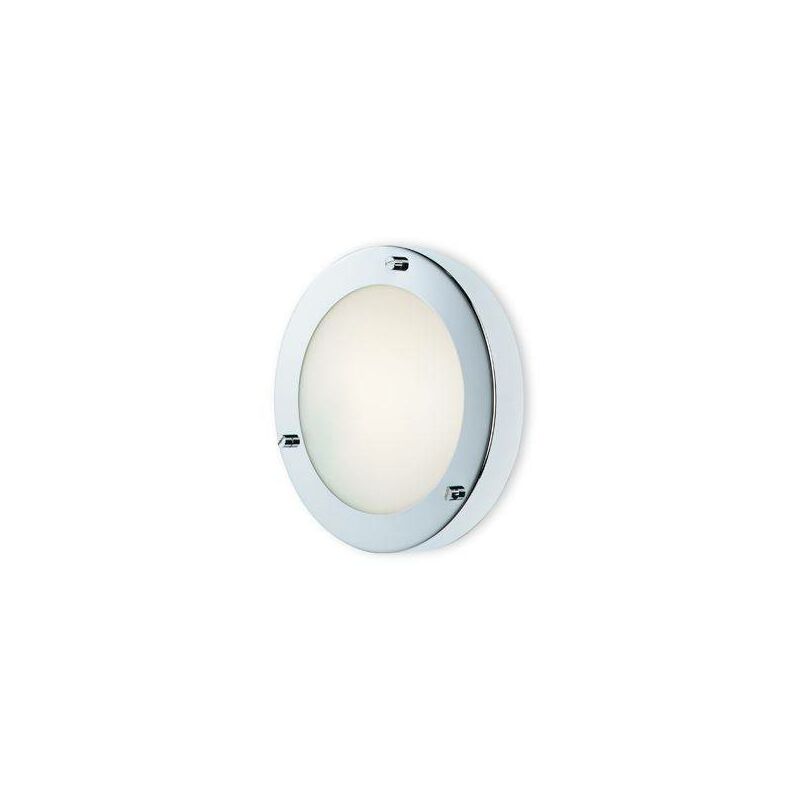 Firstlight Rondo - 1 Light Wall / Flush Ceiling Light Chrome, Opal Glass IP54, G9