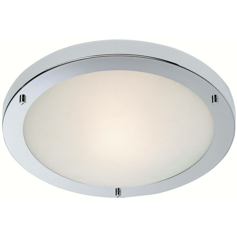 Rondo - LED 24 Light Flush Ceiling Light Chrome, Opal Glass IP44 - Firstlight